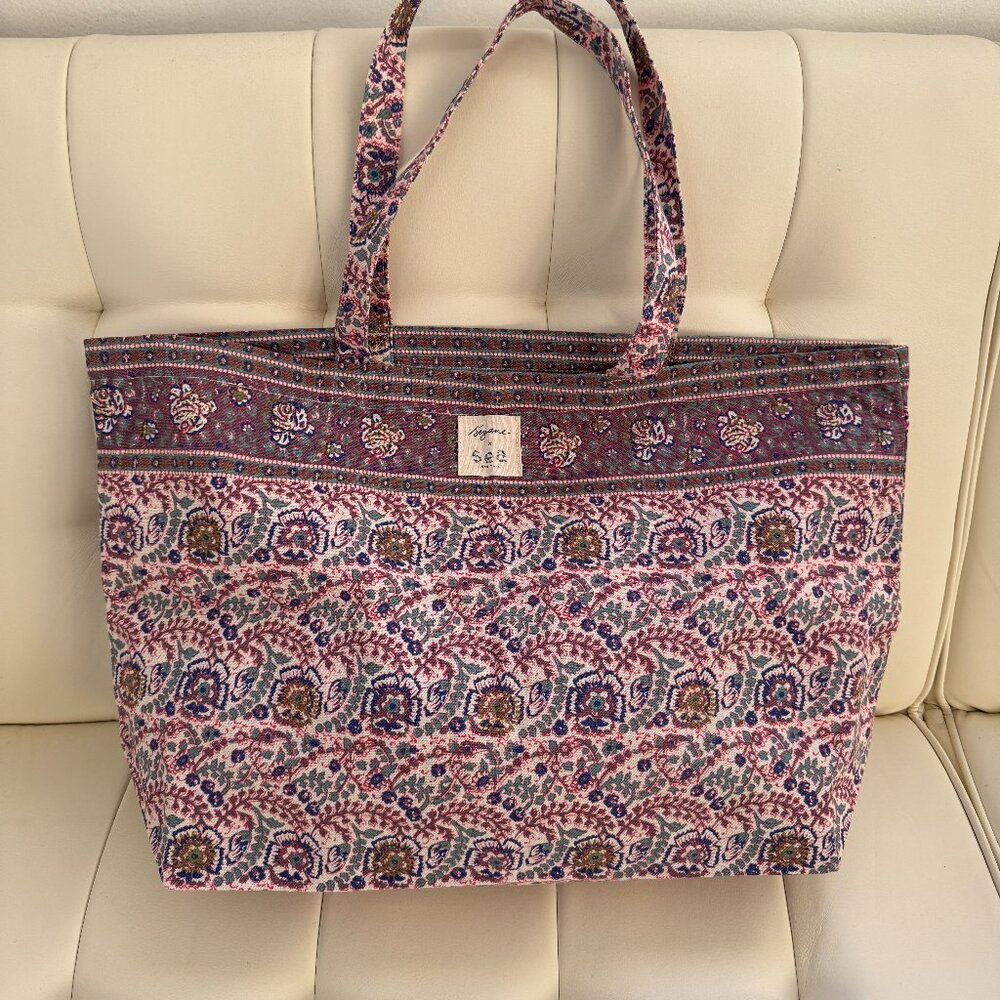 Sézane x Sea New York limited edition tote bag, pink Emilia paisley print, NWOT